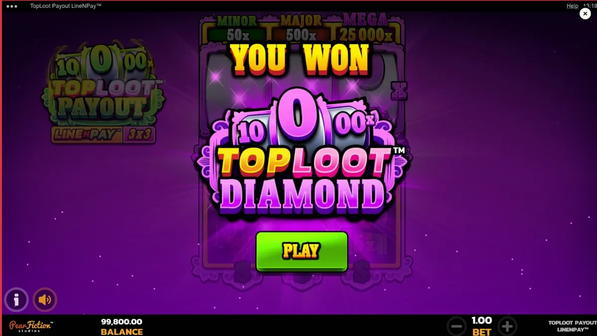 The golden vault interface of TopLoot Payout LineNPay slot