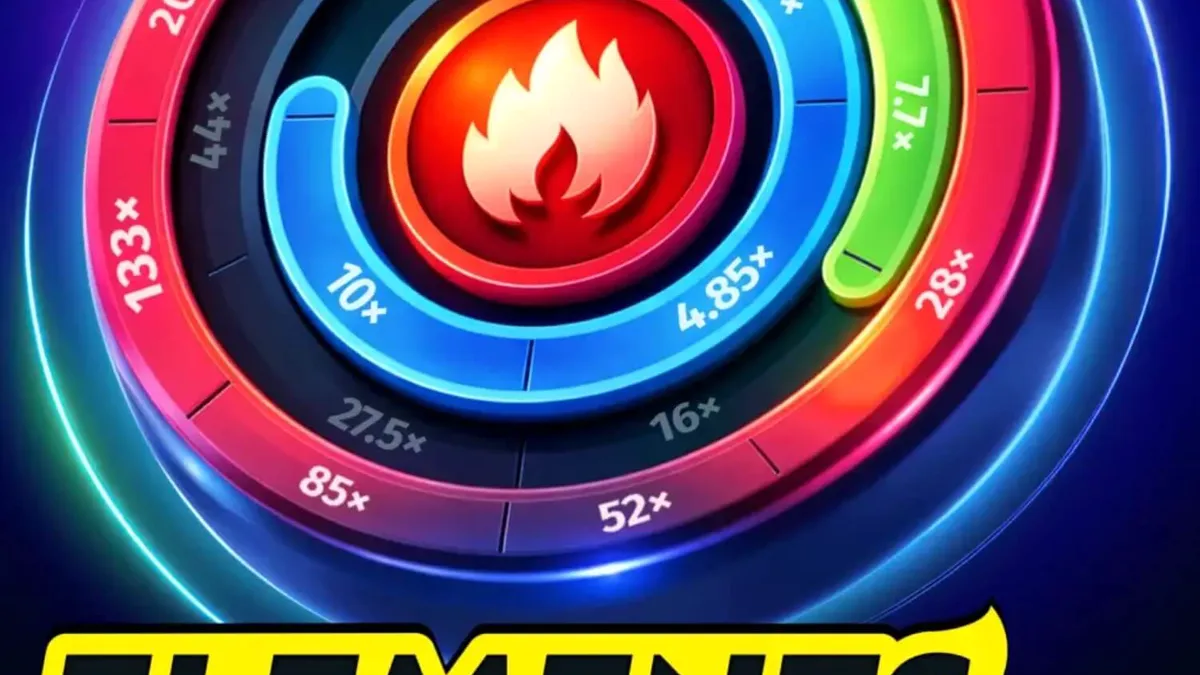 Tampilan visual elemen mistis dalam slot Elements of Power