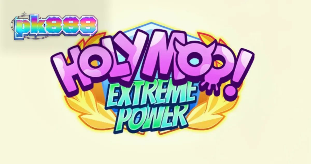 Tampilan layar permainan slot Holy Moo! Extreme Power dengan karakter sapi dewa yang lucu dan grafis kartun cerah.